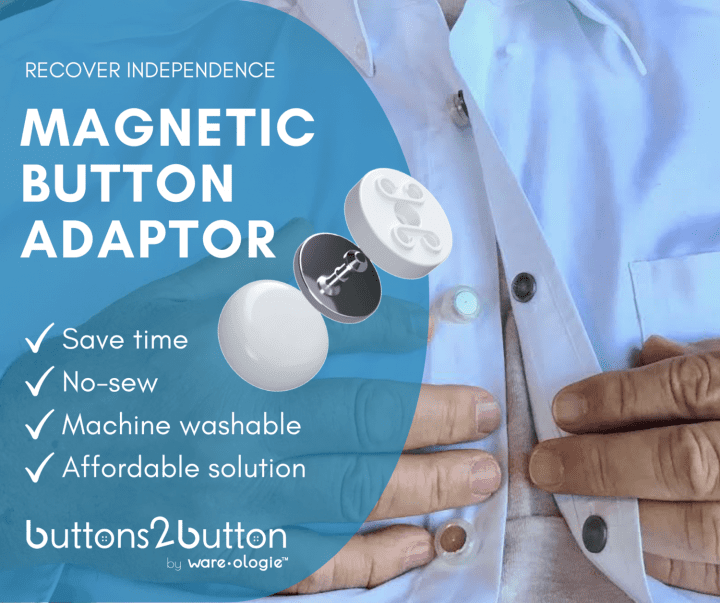 New & Improved Magnetic Button Adaptor Dressing Aid – Wareologie