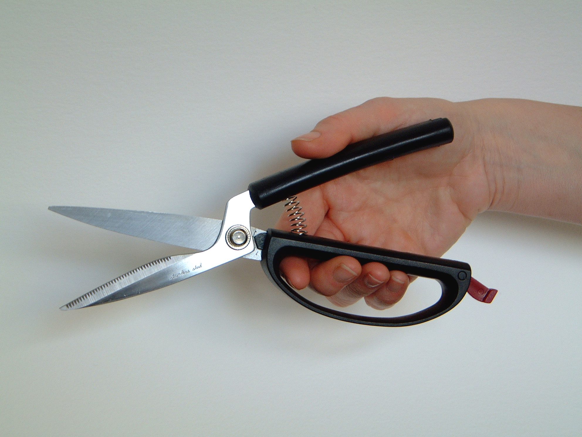 Self Opening Kitchen Shears : stainless steel spring scissors